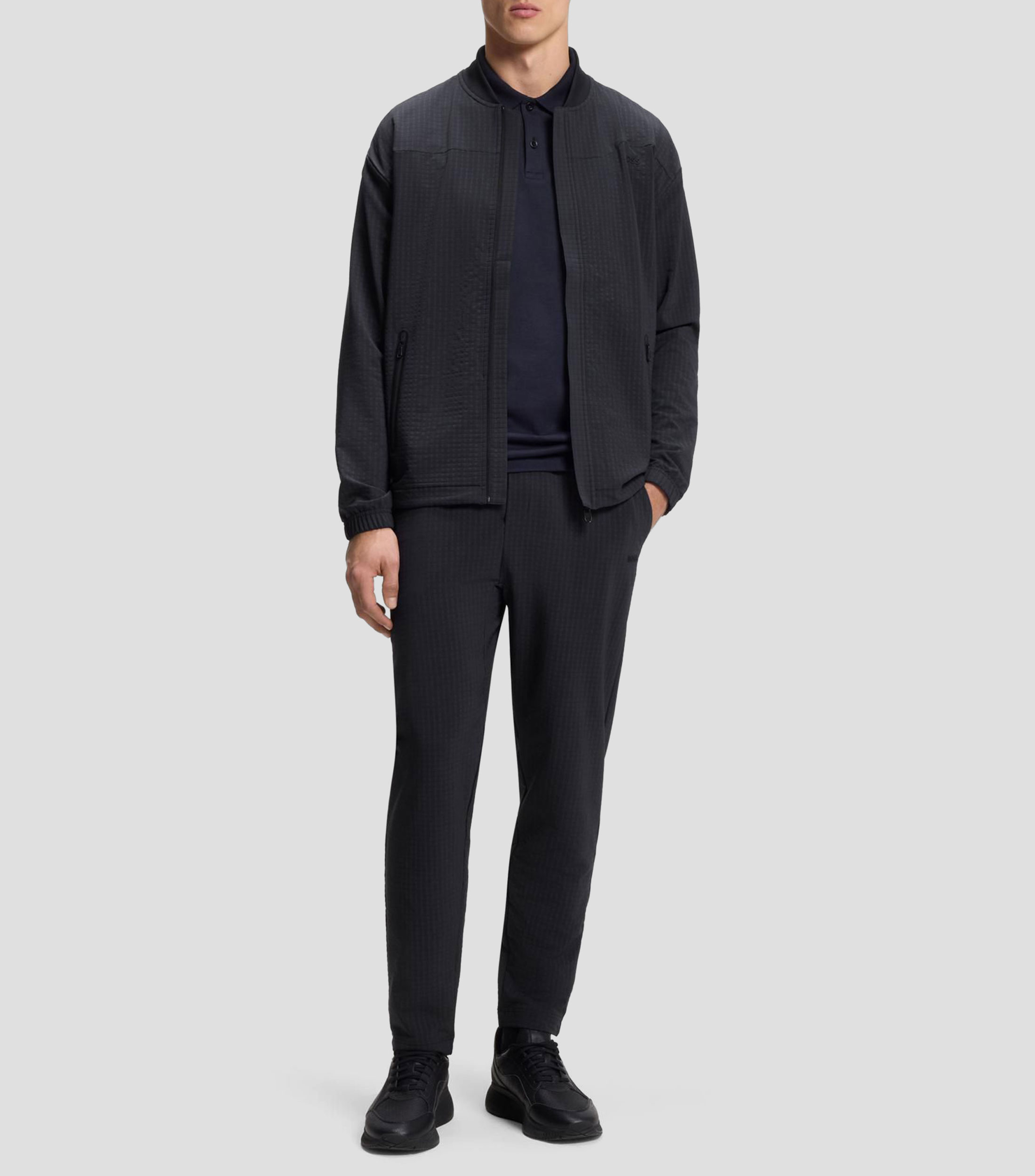 Sudadera con estructura de rejilla y cremalleras enmarcadas Hombre